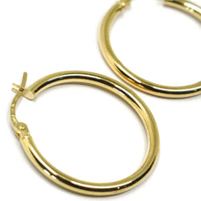 Load image into Gallery viewer, 18K YELLOW GOLD ROUND CIRCLE EARRINGS DIAMETER 20 MM, WIDTH 2 MM, MADE IN ITALY.