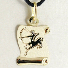 Load image into Gallery viewer, 18k yellow gold zodiac sign medal sagittarius parchment engravable made in Italy.