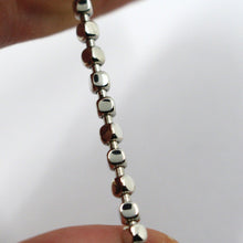 Load image into Gallery viewer, solid 18k white gold elastic bracelet, cubes diameter 3 mm 0.12", made in Italy.
