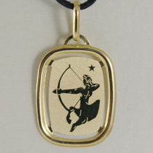 Load image into Gallery viewer, solid 18k yellow gold sagittarius zodiac sign medal pendant, made in Italy.