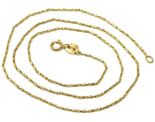 Load image into Gallery viewer, SOLID 18K YELLOW GOLD FINELY WORKED TUBE CHAIN 18 INCHES, 1 MM, MADE IN ITALY.