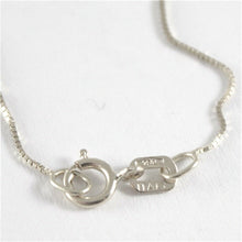 Load image into Gallery viewer, 18k white gold chain necklace 0.5 mm mini venetian link 15.75 in. made in Italy.