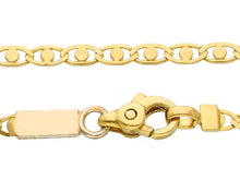 Cargar imagen en el visor de la galería, 18K YELLOW GOLD FLAT BRACELET 2.5mm SMALL EYES OVALS & CIRCLES LINKS, 8.3" 21cm.
