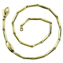 Cargar imagen en el visor de la galería, 18k yellow gold bracelet alternate bone 8x1.5 mm tube links, length 20.5 cm 8.1".