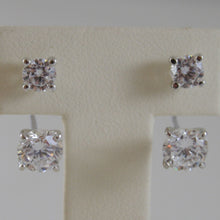 Charger l'image dans la galerie, 18k white gold pendant solitaire earrings alternate zirconia 3 ct.