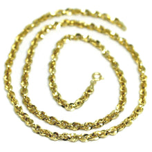 Load image into Gallery viewer, 18K YELLOW GOLD ROPE CHAIN, 31.5 INCHES BRAIDED INFINITE FACETED ALTERNATE LINK.