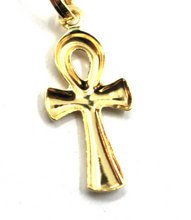 Load image into Gallery viewer, 18K YELLOW GOLD, SMALL 17mm ANKH ROUNDED CROSS OF LIFE PENDANT, EXCAVATED BACK.