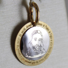 Cargar imagen en el visor de la galería, 18k white yellow gold medal Jesus Christ with the glory prayer made in Italy.