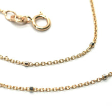 Load image into Gallery viewer, 18k rose &amp; white gold chain mini thin rolo 1mm alternate faceted cubes 16&quot;.
