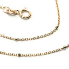 Cargar imagen en el visor de la galería, 18k rose & white gold chain mini thin rolo 1mm alternate faceted cubes 16".