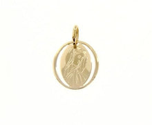Load image into Gallery viewer, SOLID 18K YELLOW GOLD PENDANT OVAL MEDAL VIRGIN MARY ENGRAVABLE MADE IN ITALY.