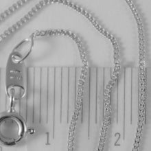 Load image into Gallery viewer, 18k white gold chain 17.7 mini cuban curb gourmette link 0.9 mm, made in Italy.