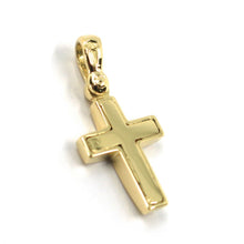 Load image into Gallery viewer, SOLID 18K YELLOW GOLD CROSS, SQUARE ROUNDED 16mm, 0.63 inches, MADE IN ITALY.