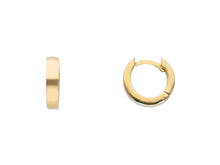 Charger l'image dans la galerie, 18K YELLOW GOLD HOOPS SMALL EARRINGS DIAMETER 8mm SQUARE TUBE THICKNESS 2.5mm.