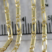 Cargar imagen en el visor de la galería, 18K YELLOW GOLD CHAIN 2 MM FLAT CLASSIC ALTERNATE LINK 19.70 INCH MADE IN ITALY.