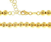 Load image into Gallery viewer, 18k yellow gold 5 mm balls chain, 18 inches, smooth spheres, made in Italy.