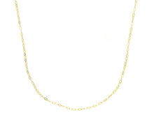 Cargar imagen en el visor de la galería, 18K YELLOW GOLD CHAIN SMALL CABLE 1mm OVAL LINKS LENGTH 18", 45cm, MADE IN ITALY.