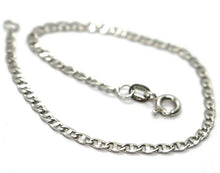 Cargar imagen en el visor de la galería, 18k white gold bracelet, flat mariner links 2.8mm, bright, length 7.3".