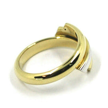Load image into Gallery viewer, 18K YELLOW WHITE GOLD BAND RING, TRIPLE TUBE, ROUNDED, BICOLOR.
