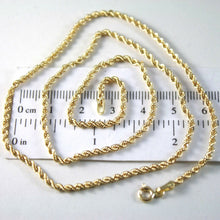 Cargar imagen en el visor de la galería, 18K YELLOW GOLD CHAIN NECKLACE, BRAID ROPE LINK 19.69 INCHES, MADE IN ITALY.