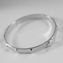 Load image into Gallery viewer, solid 18k white gold band rosary ring with Cross luminous smooth.