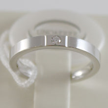 Cargar imagen en el visor de la galería, 18k white gold wedding band Unoaerre square comfort ring, diamond made in Italy.