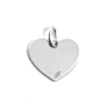 Load image into Gallery viewer, SOLID 18K WHITE GOLD PENDANT MINI HEART, FLAT, LENGTH 8mm, 0.3 INCHES, CHARM.