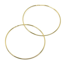 Load image into Gallery viewer, 18K YELLOW GOLD ROUND CIRCLE HOOP EARRINGS DIAMETER 40 MM x 1 MM, MADE IN ITALY.