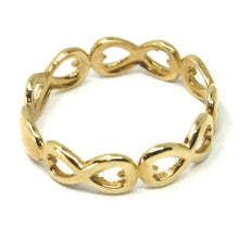 Load image into Gallery viewer, SOLID 18K YELLOW GOLD RING, INFINITY INFINITE ROW, SMOOTH, MADE IN ITALY.
