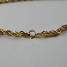 Cargar imagen en el visor de la galería, 18k yellow gold chain necklace 3.5 mm braid big rope link 17.7, made in Italy.