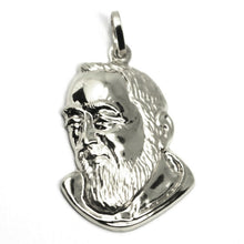 Load image into Gallery viewer, 18k yellow gold pendant, Saint Pio of Pietrelcina face, 29mm satin very detailed.