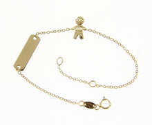 Load image into Gallery viewer, 18k yellow gold bracelet for kids with child boy cubic zirconia made in Italy.