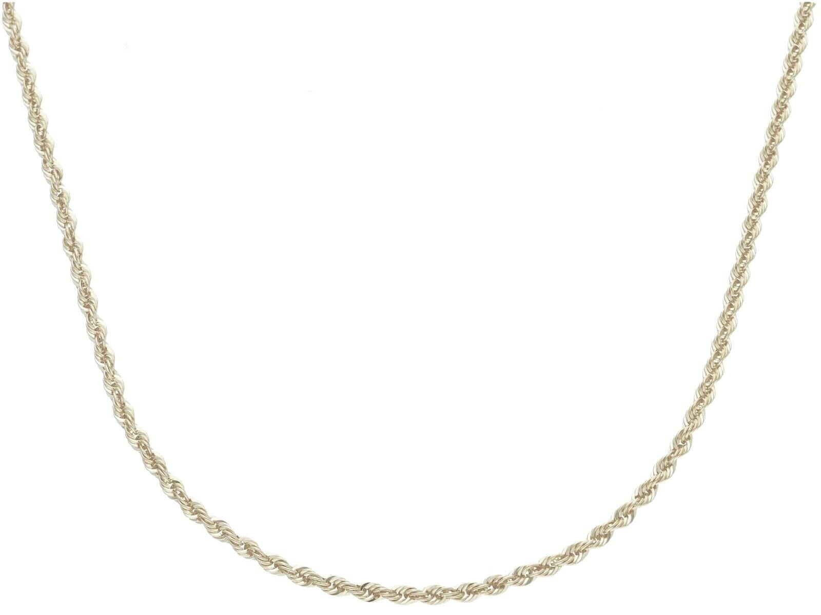 SOLID 18K WHITE GOLD CHAIN NECKLACE 1.5mm ROPE BRAIDED 40cm 16