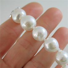 Load image into Gallery viewer, 18k white gold bracelet with strand of white fw pearls 7.87 inches made in Italy.