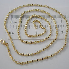 Load image into Gallery viewer, 18k yellow white gold chain sailor's navy oval mariner anchor link 2.5 mm, 17.7" necklace.