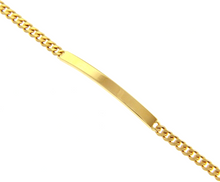 Load image into Gallery viewer, SOLID 18K YELLOW GOLD BRACELET GOURMETTE CUBAN CURB 3.5mm, ENGRAVING PLATE, 8.3".