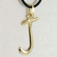 Load image into Gallery viewer, 18k yellow gold pendant charm initial letter J, slightly rounded slab 20mm.