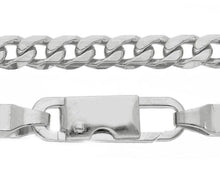 Load image into Gallery viewer, MASSIVE 18K WHITE GOLD GOURMETTE CUBAN CURB CHAIN 4mm 20" NECKLACE MADE IN ITALY.
