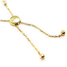 Load image into Gallery viewer, 18K YELLOW GOLD TENNIS BRACELET CUBIC ZIRCONIA 2.5 MM ADJUSTABLE SLIDING CLOSURE.