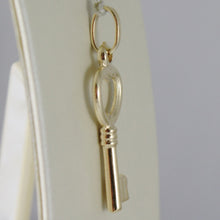 Charger l'image dans la galerie, 18K YELLOW GOLD KEY HEART LOVE PENDANT FINELY WORKED SMOOTH MADE IN ITALY.
