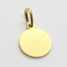Load image into Gallery viewer, 18k yellow gold Holy St Saint Santa Lucia Lucy round medal pendant, small 11 mm.
