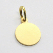 Load image into Gallery viewer, 18k yellow gold Holy St Saint Santa Lucia Lucy round medal pendant, small 11 mm.