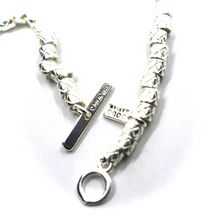 Charger l'image dans la galerie, 925 STERLING SILVER TUBES 4mm CUBES, DODO MARIANI BRACELET 18cm 7.1", ITALY MADE.