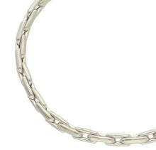 Load image into Gallery viewer, 18K WHITE GOLD CHAIN 4mm SQUARE ROUNDED CABLE RECTANGULAR LINK 50cm 20".