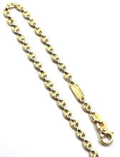 Load image into Gallery viewer, SOLID 18K YELLOW WHITE GOLD MARINER NAUTICAL CHAIN OVAL 4.5mm 24" ITALY NECKLACE.
