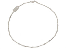 Cargar imagen en el visor de la galería, 18K WHITE GOLD BRACELET SMALL BONE 1.3x8mm ROUNDED TUBE LINK 7.5" MADE IN ITALY.