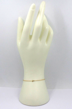 Load image into Gallery viewer, 18k yellow gold rolo thin bracelet with central small 5mm letter initial T.