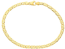 Load image into Gallery viewer, SOLID 18K YELLOW GOLD BRACELET FLAT 4mm TIGER EYE INFINITE LINK, 21 CM, 8.3".