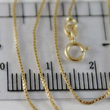 Cargar imagen en el visor de la galería, 18K YELLOW GOLD CHAIN MINI 0.8 MM VENETIAN SQUARE LINK 15.75 INCH MADE IN ITALY.