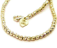 Load image into Gallery viewer, 18K YELLOW GOLD CHAIN FINELY WORKED SPHERES 2.5 MM DIAMOND CUT BALLS, 16", 40 CM.